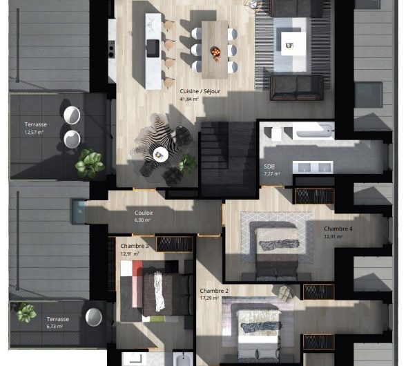 RÉSIDENCE MEADOW – DUPLEX 161 m2 Appartement A3